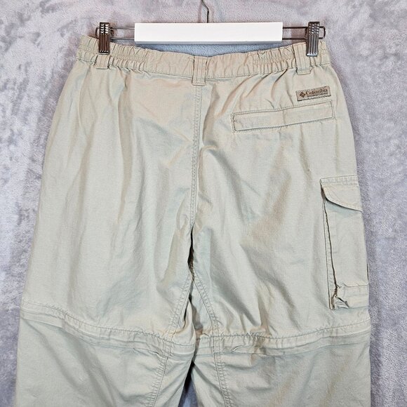 Columbia Womens L Beige Convertible Cargo Pants Zip-Off Legs shorts Cotton - Picture 10 of 14